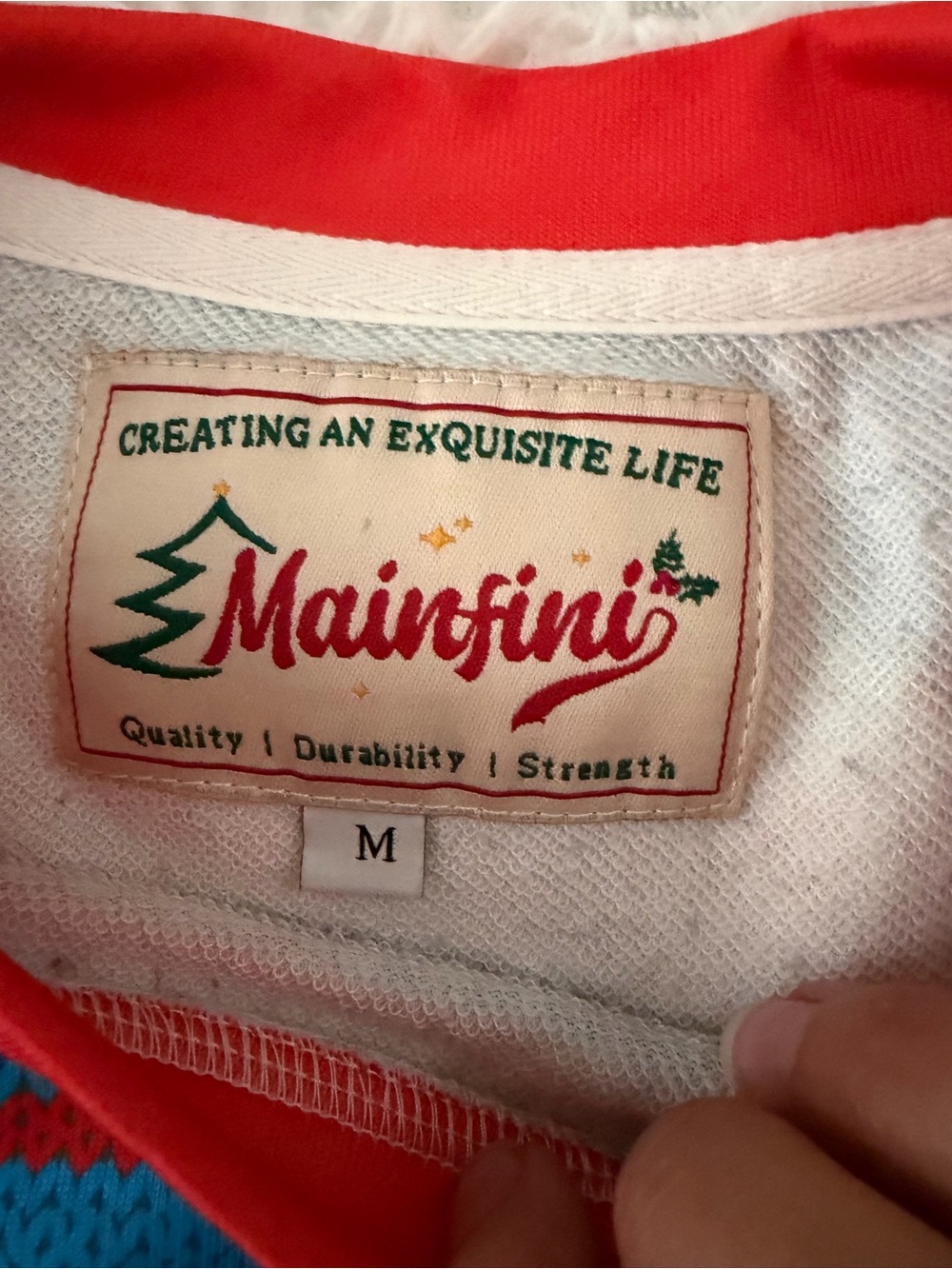 Mainfini Ugly Christmas Sweater Oversized M Merry Christmas Reindeer - Picture 2 of 5
